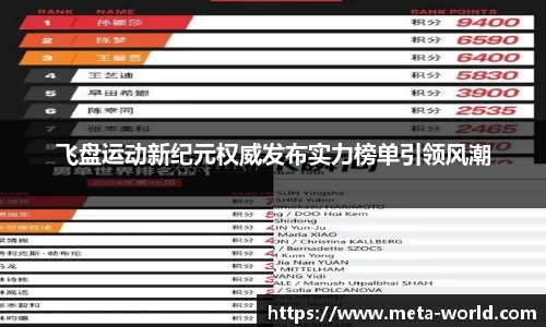 飞盘运动新纪元权威发布实力榜单引领风潮